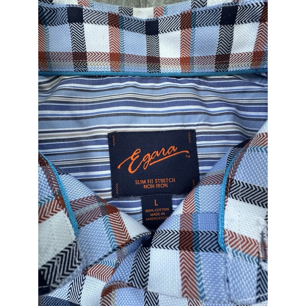 Egara Shirt Mens Slim Fit Check Cotton Non-Iron Flip Cuff Button Up Large
0251 - Picture 4 of 13